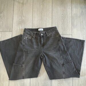 New without Tags RSQ Distressed Faded Gray Wide Leg Jeans